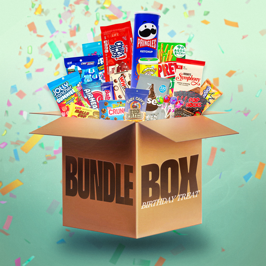 Birthday American Candy Gift Box – USA Snacks & Sweets Hamper with Cheetos, Cookie Dough Bites, Soda & More
